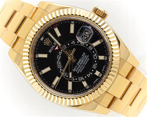 rolex sky dweller half gold|all gold rolex sky dweller.